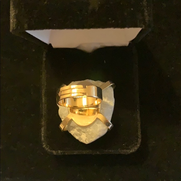 New Rainbow Druzy Ring with adjustable gold band - Picture 4 of 4